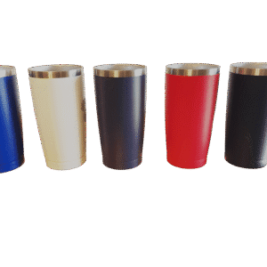 Personalized powder‑coated stainless steel tumbler available in various colors with laser engraving