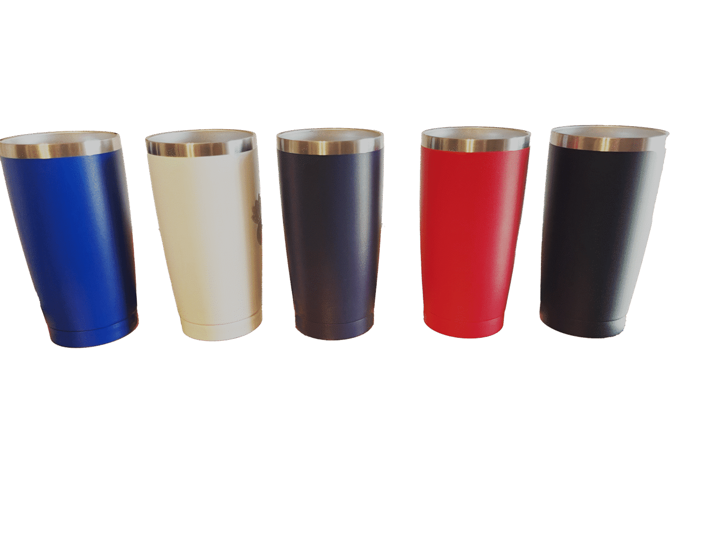 Personalized powder‑coated stainless steel tumbler available in various colors with laser engraving